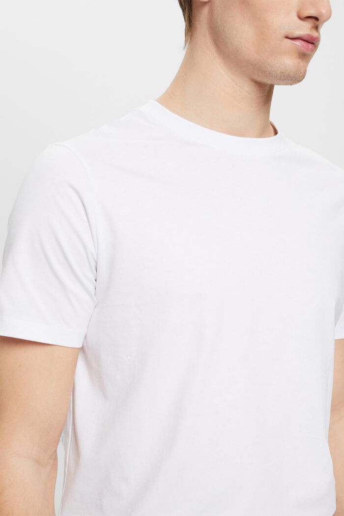 Jersey-T-shirt med rund hals, WHITE, detail image number 2