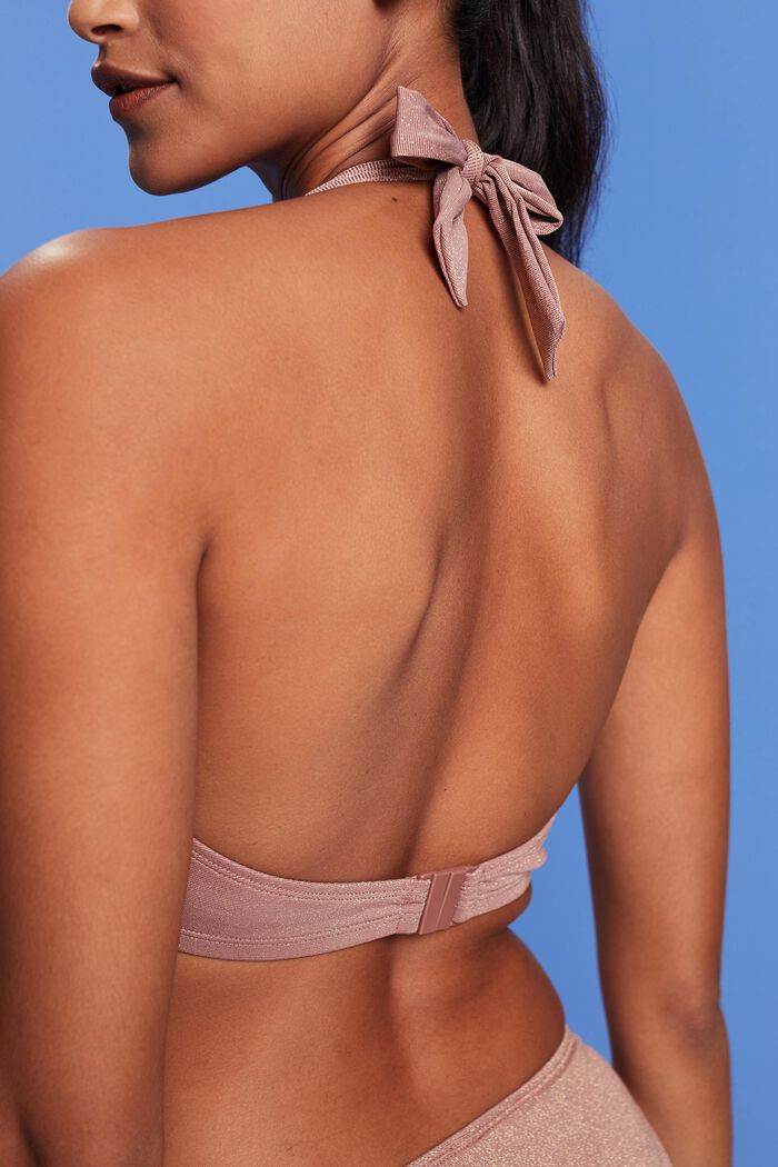 Genanvendt: funklende bikinitop med bøjle, CINNAMON, detail image number 3
