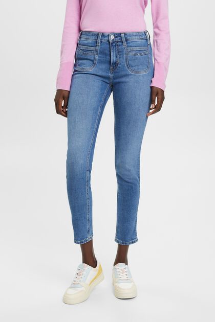 Slim fit jeans med høj talje