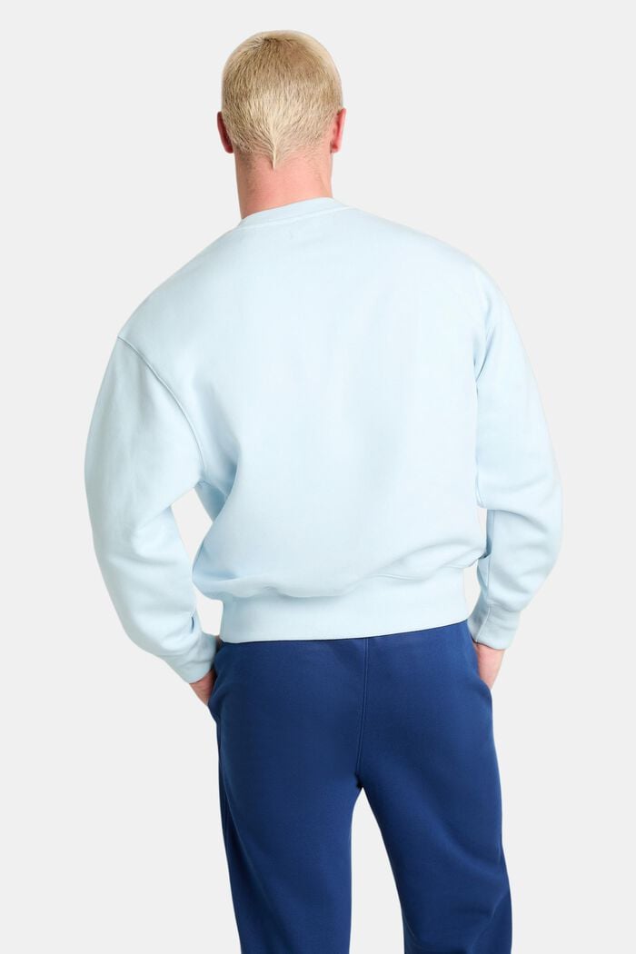 Unisex sweatshirt i bomuldsfleece med logo, PASTEL BLUE, detail image number 3
