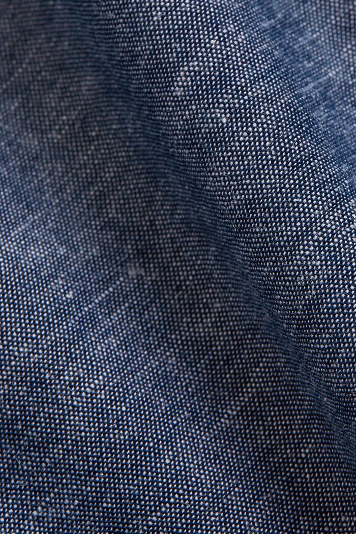 Hør/økologisk bomuld: kortærmet skjorte, NAVY, detail image number 4