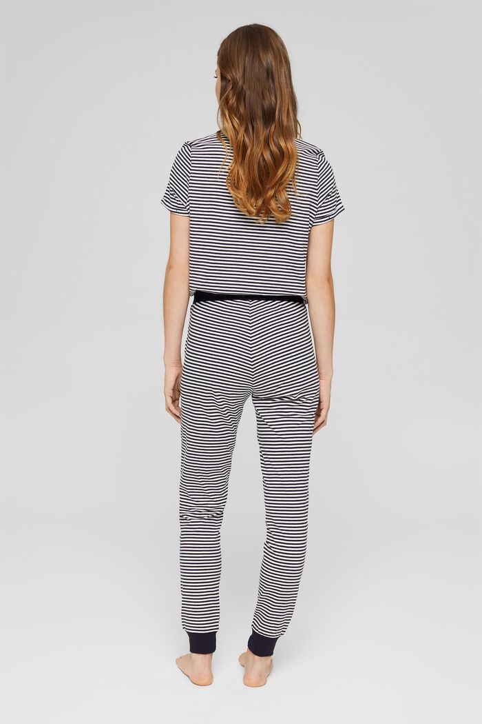 Pyjamasbukser i jersey, økologisk bomuldsblanding, NAVY, detail image number 3