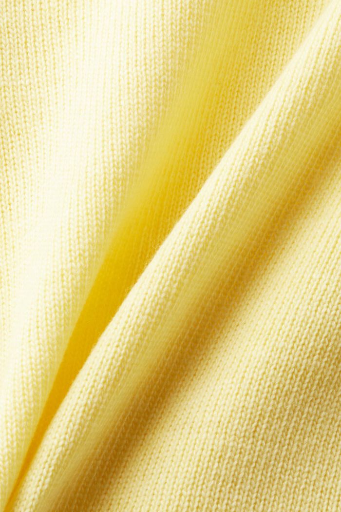 Sweater i uld- og kashmirmiks med V-hals, LIME YELLOW, detail image number 4