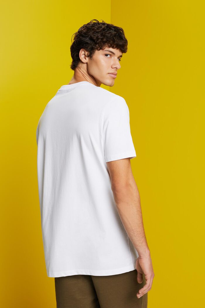 Jersey-T-shirt med print, 100 % bomuld, WHITE, detail image number 3