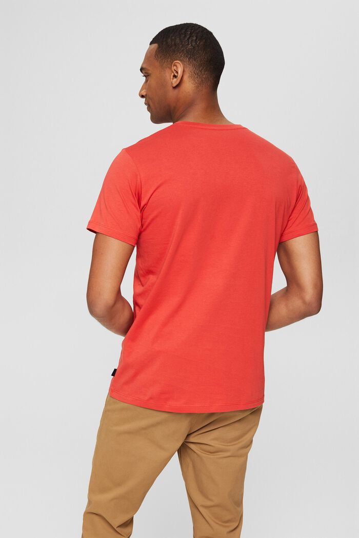 T-shirt i jersey med V-udskæring, RED ORANGE, detail image number 3