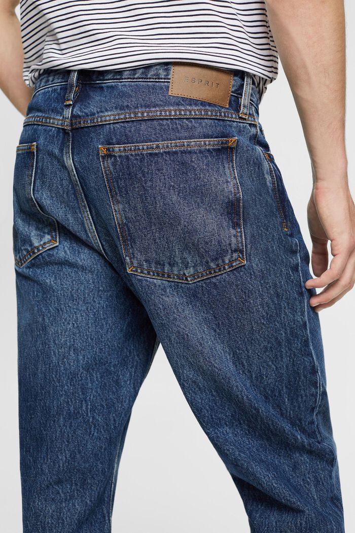 Jeans med lige ben, i bæredygtig bomuld, BLUE DARK WASHED, detail image number 4