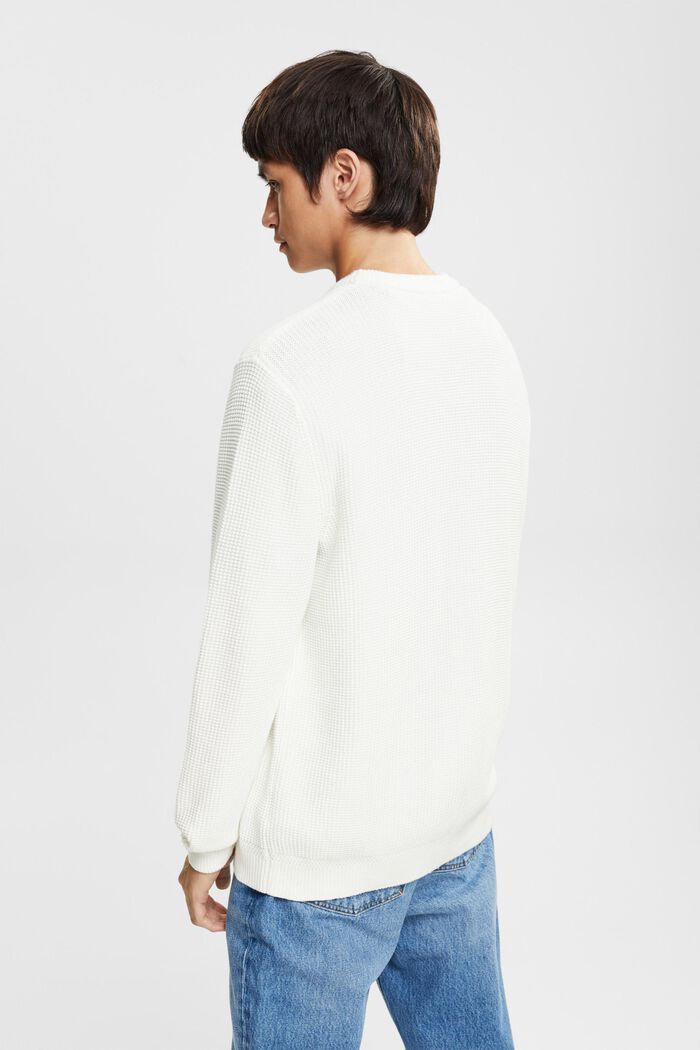 Sweater af 100 % bomuld, OFF WHITE, detail image number 3