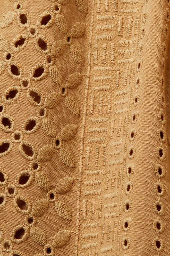 Broderede shorts, LENZING™ ECOVERO™, KHAKI BEIGE, detail image number 6