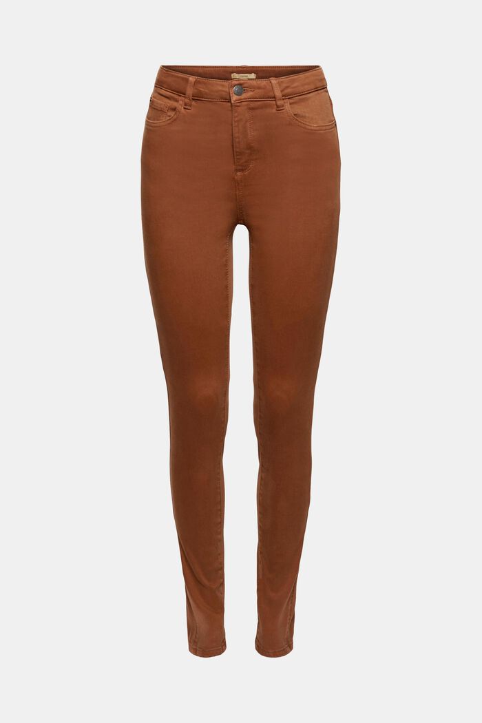 Bløde, højtaljede bukser med stretch, TOFFEE, detail image number 5