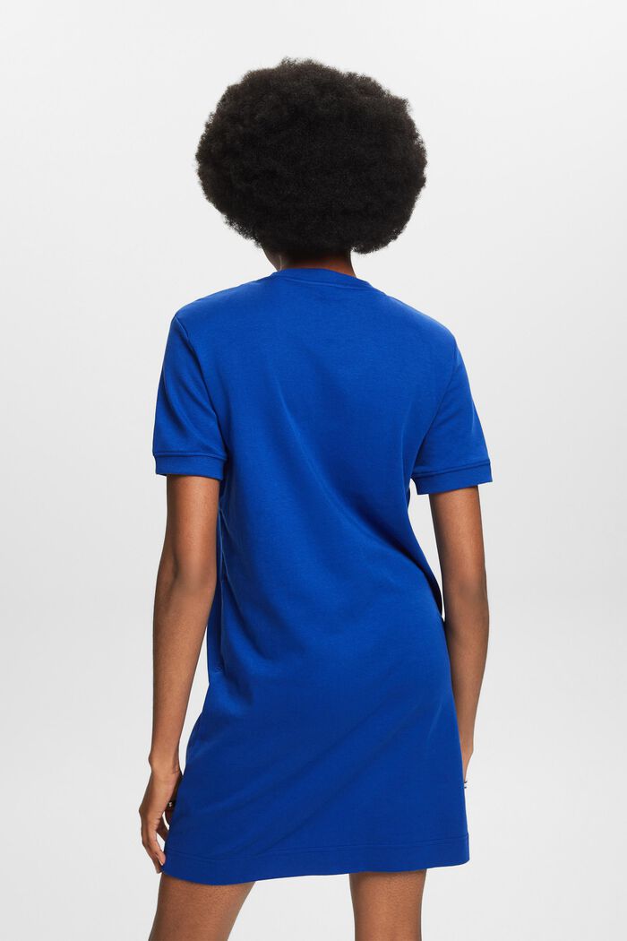 T-shirtkjole i bomuld med skulderpuder, BRIGHT BLUE, detail image number 2