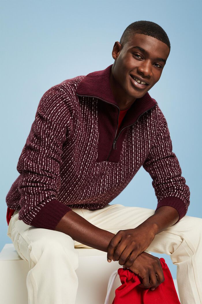 Langærmet troyer-sweater, BORDEAUX RED, detail image number 4