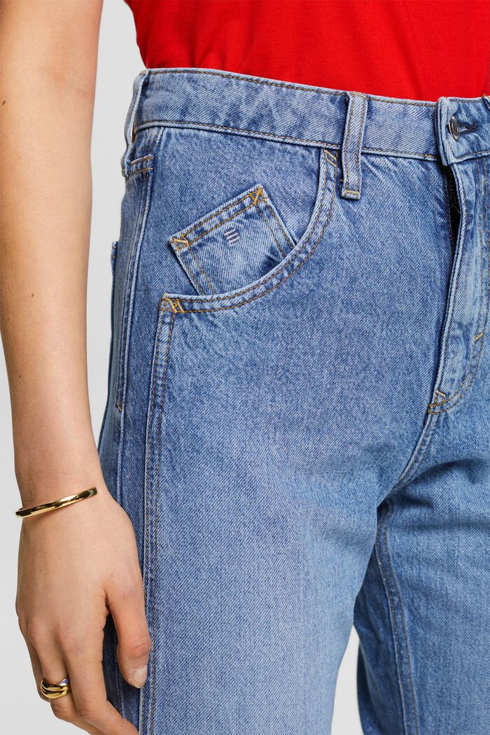 Klassiske retro-jeans med høj talje, BLUE MEDIUM WASHED, detail image number 2