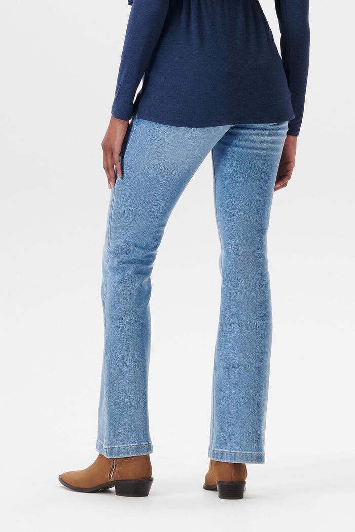 Jeans med bukseben med svaj og linning over maven, BLUE MEDIUM WASHED, detail image number 1