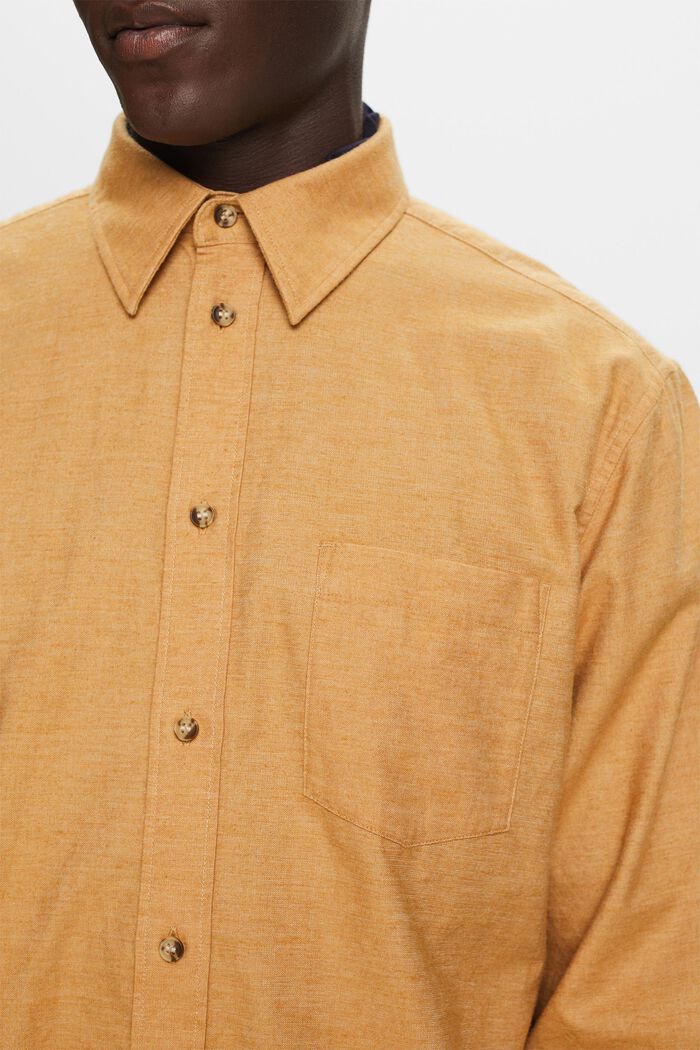 Meleret skjorte, 100 % bomuld, CAMEL, detail image number 2
