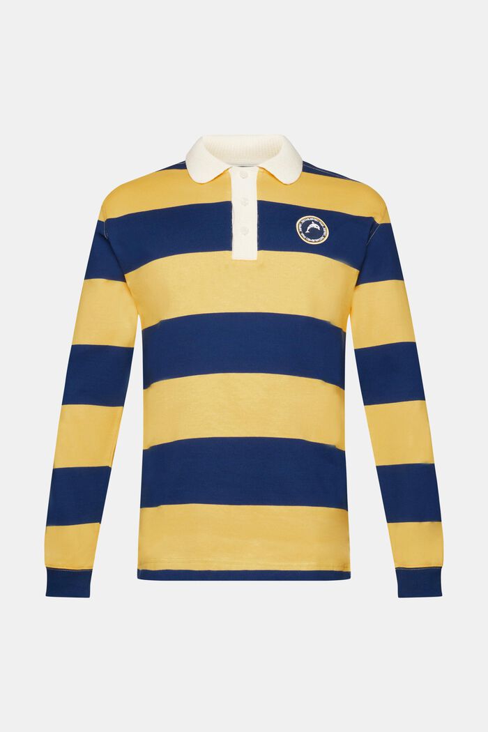 Stribet rugby-poloshirt, YELLOW, detail image number 5