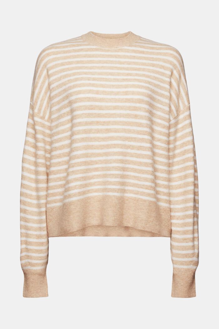 Striksweater med blouson-ærmer, SAND, detail image number 5