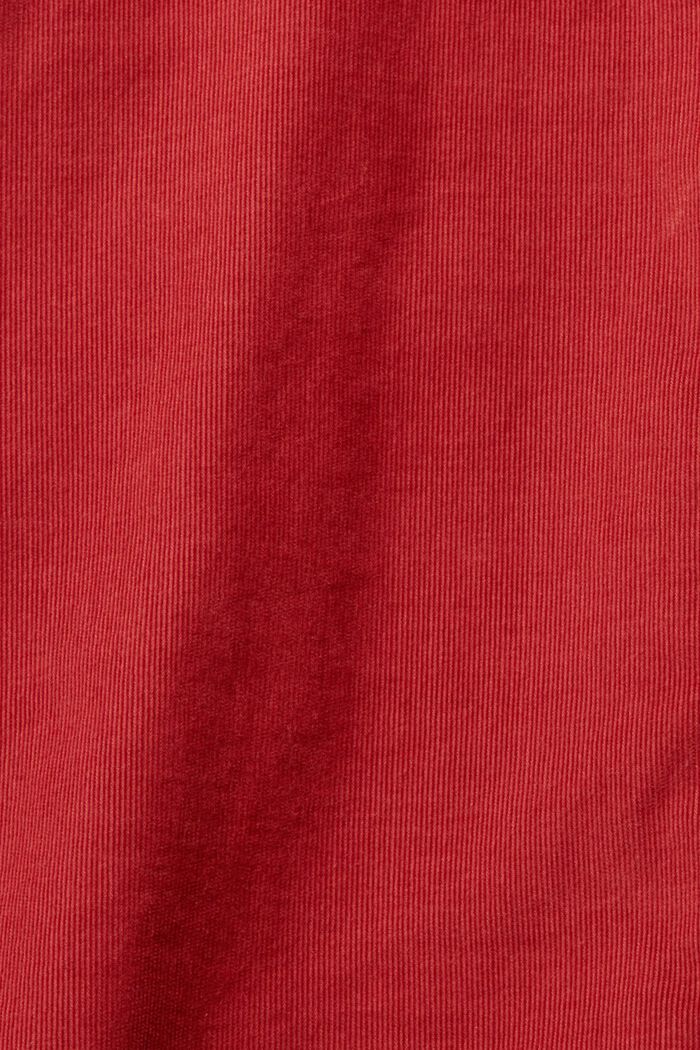 Skjortebluse i smalriflet fløjl, TERRACOTTA, detail image number 1