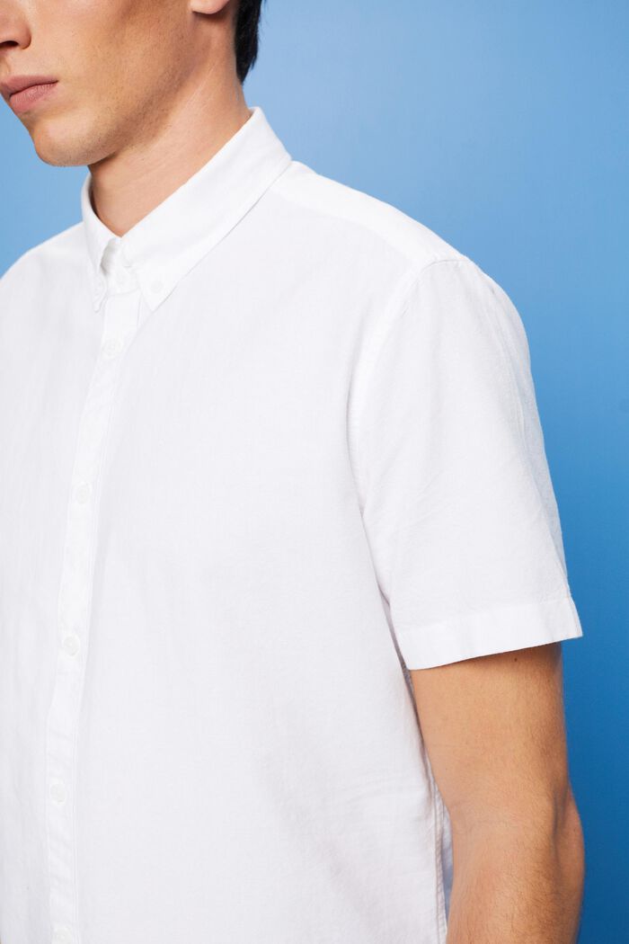 Button down-skjorte i bomuld, WHITE, detail image number 2