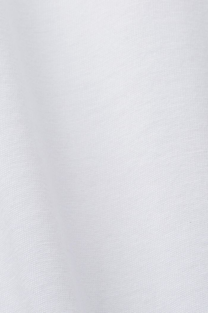 CURVY T-shirt med lille print, 100 % bomuld, WHITE, detail image number 5