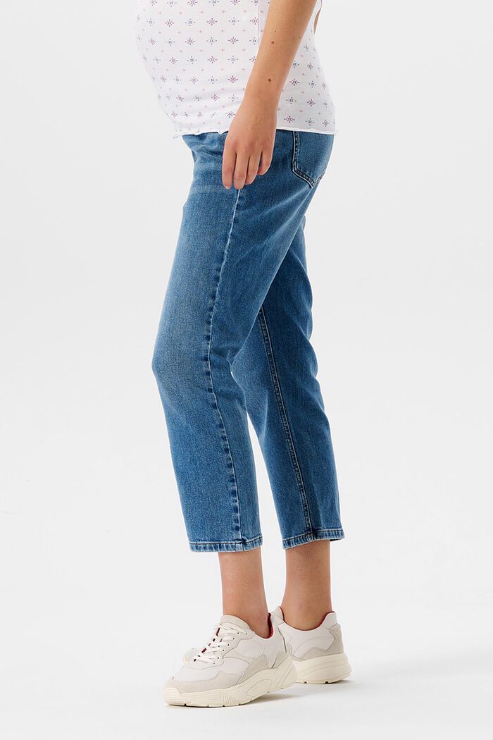 Jeans med cropped ben og høj støttelinning, MEDIUM WASHED, detail image number 2