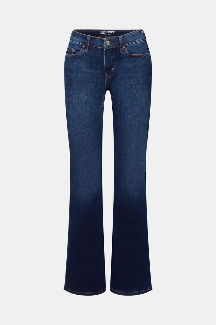 Bootcut-jeans med mellemhøj talje, BLUE DARK WASHED, detail image number 6