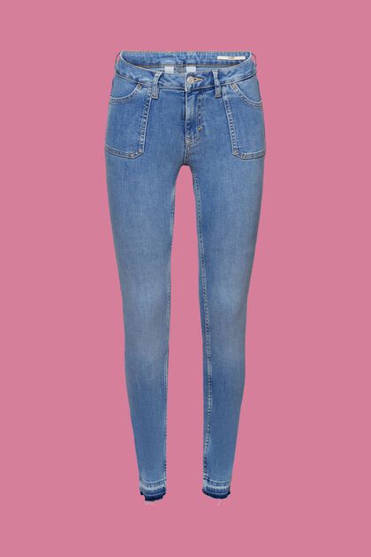 Jeans i bomuldsblanding med stretchkomfort, BLUE LIGHT WASHED, overview