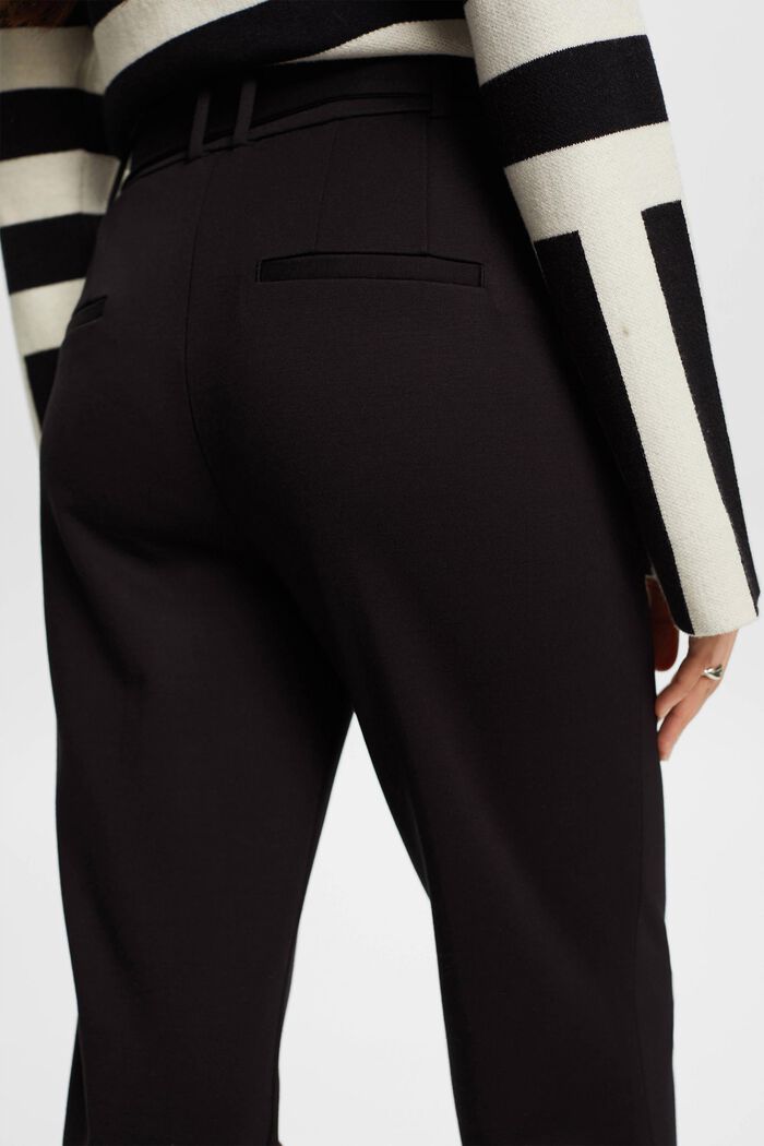 Bukser med høj talje og bælte, BLACK, detail image number 4