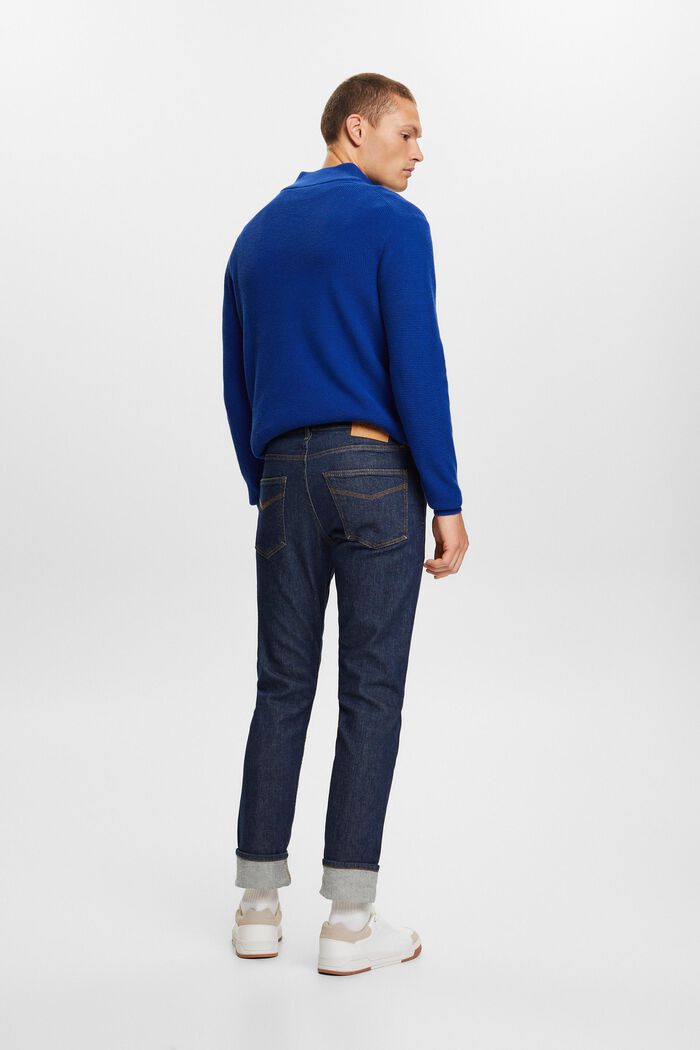 Slim jeans med ægkant og mellemhøj talje, BLUE RINSE, detail image number 3