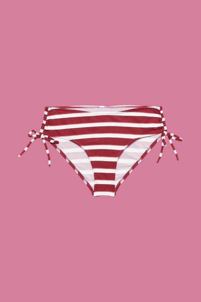 Stribede bikinitrusser med mellemhøj talje, DARK RED, detail image number 4
