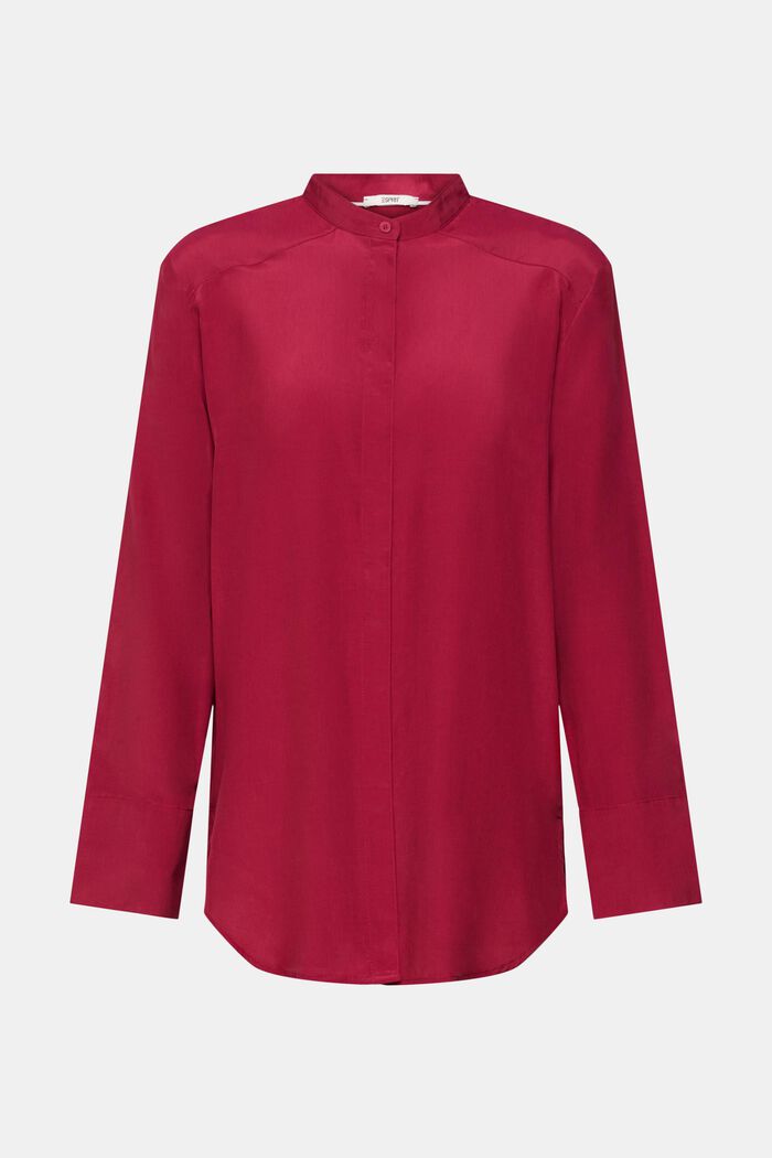 Bluse med båndkrave, CHERRY RED, detail image number 7
