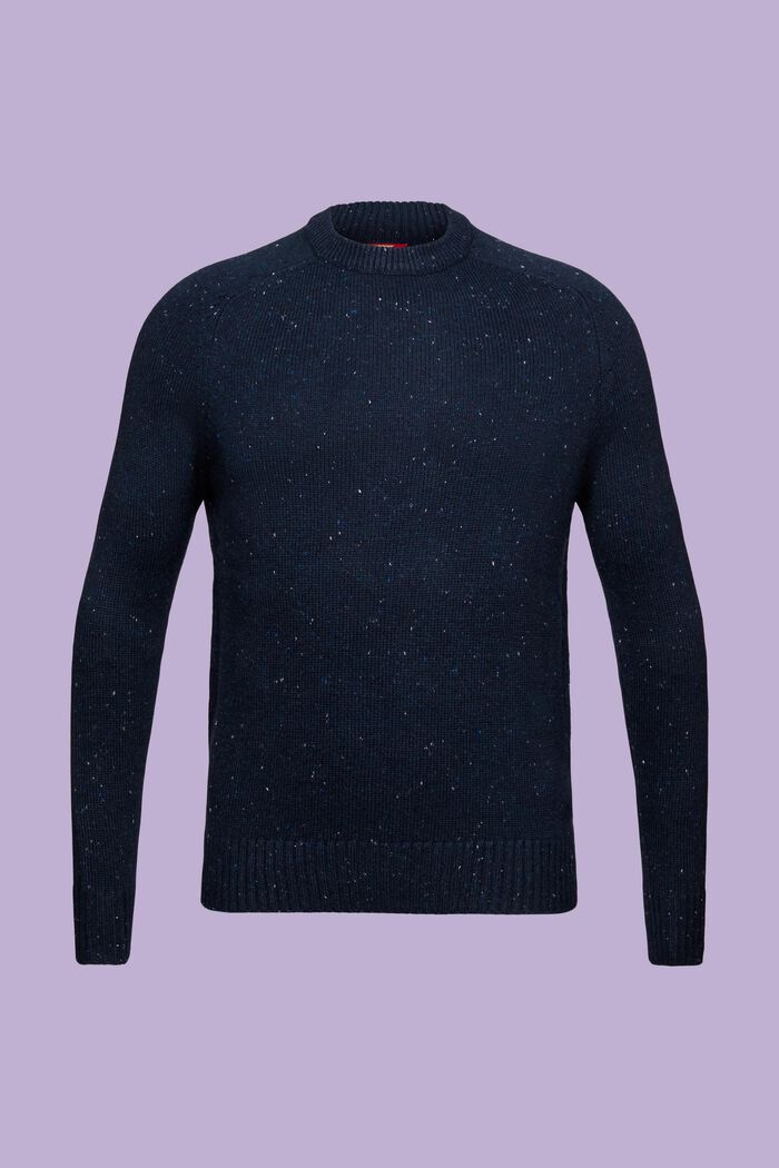 Nopret sweater med rund hals, PETROL BLUE, detail image number 6