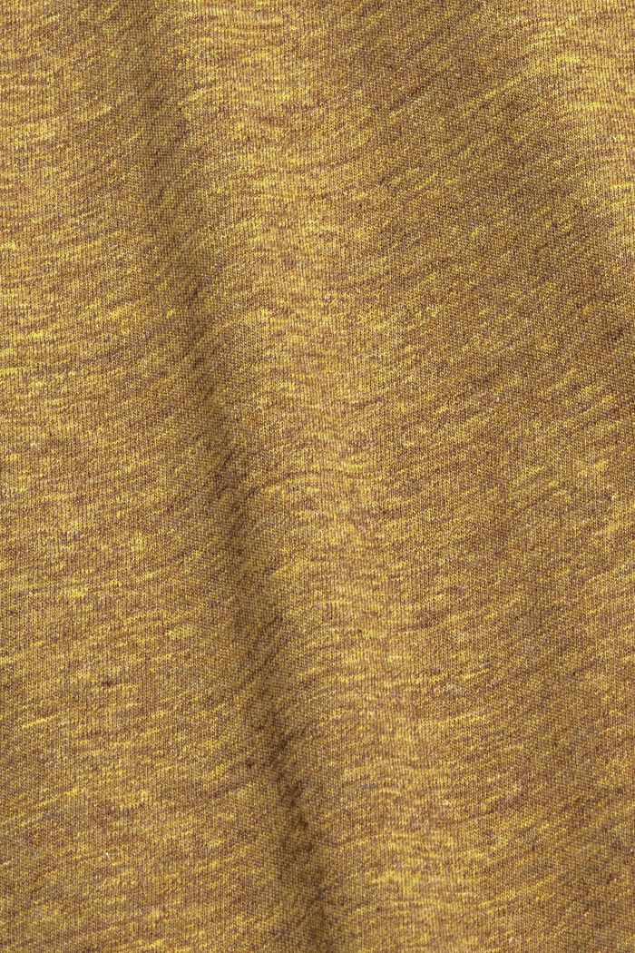 Langærmet jerseytop, 100 % bomuld, DUSTY YELLOW, detail image number 5