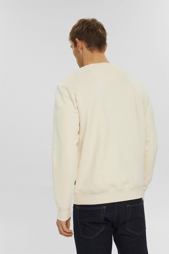 Genanvendte materialer: sweatshirt med broderet logo, CREAM BEIGE, detail image number 3