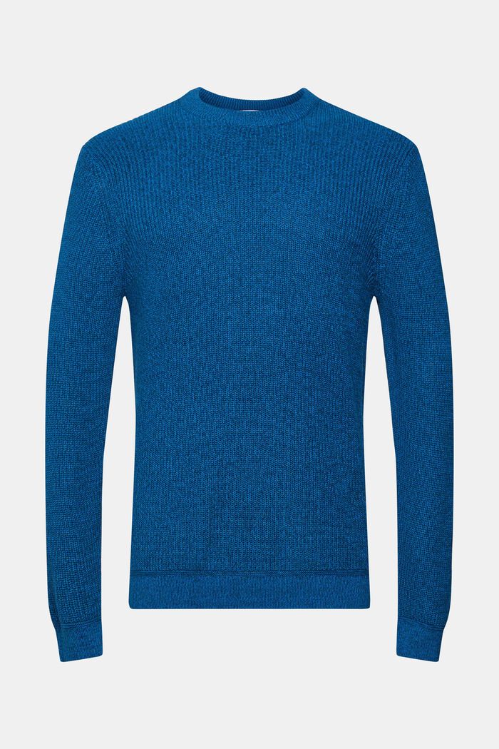 Stribet sweater, PETROL BLUE, overview