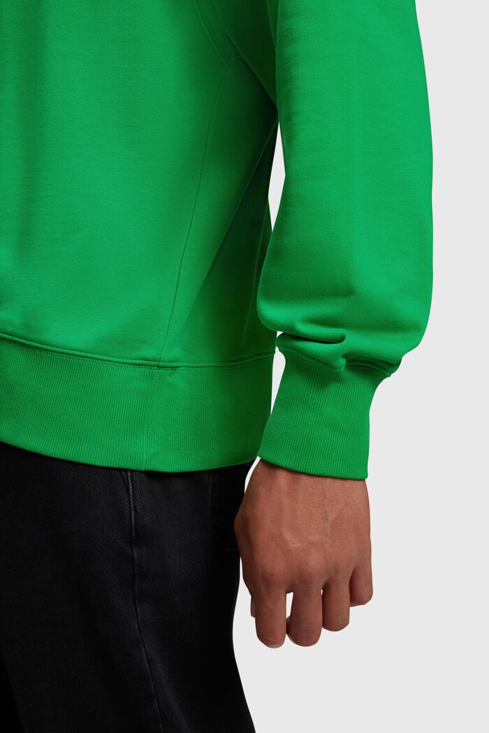 Sweatshirt med mat og glansfuld logoapplikation, GREEN, detail image number 2