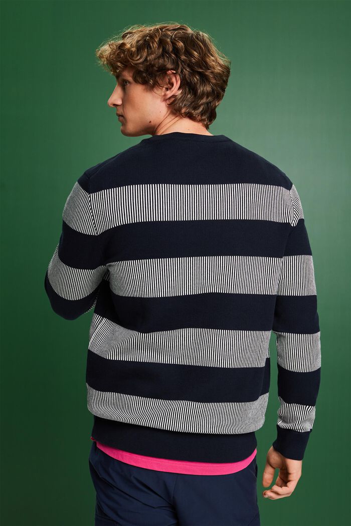 Stribet sweater i ribstrik, NAVY, detail image number 2