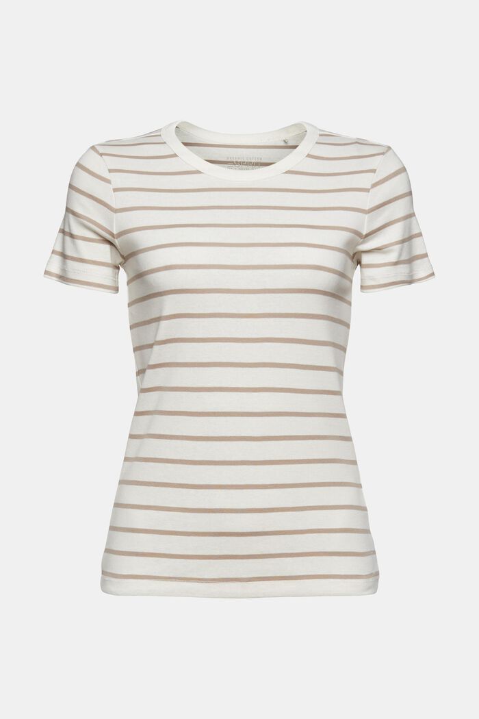 T-shirt med striber, 100% økologisk bomuld, OFF WHITE, detail image number 5