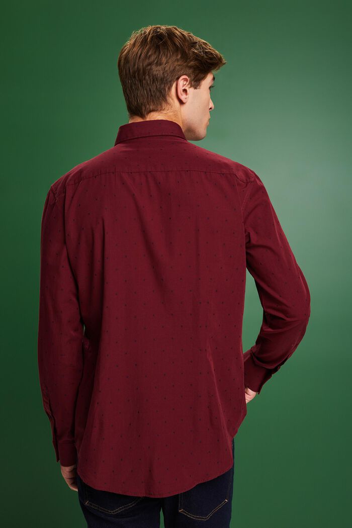 Broderet slim fit-skjorte i bomuld, GARNET RED, detail image number 2