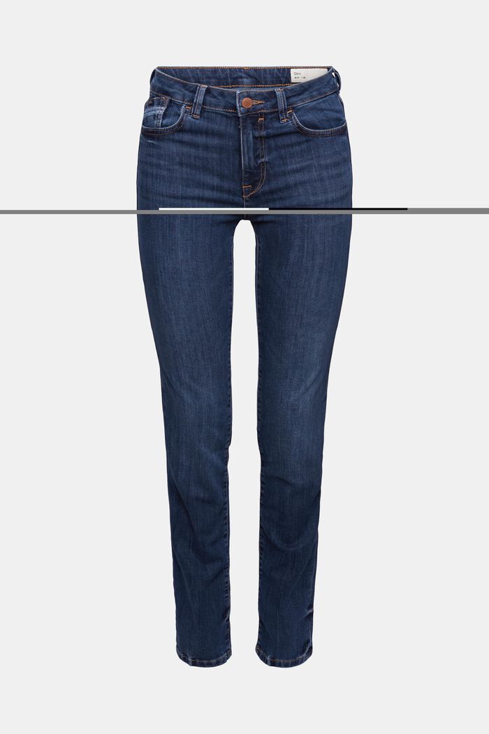Smalle jeans med stretch, BLUE DARK WASHED, detail image number 6