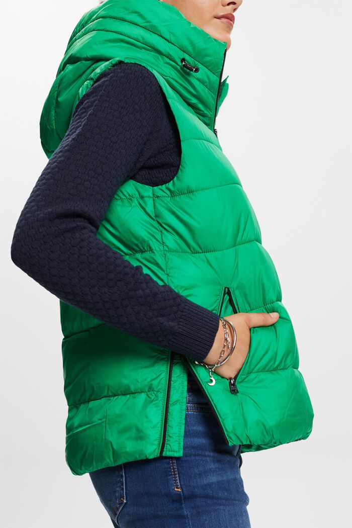 Genanvendte materialer: Quiltet vest, GREEN, detail image number 4