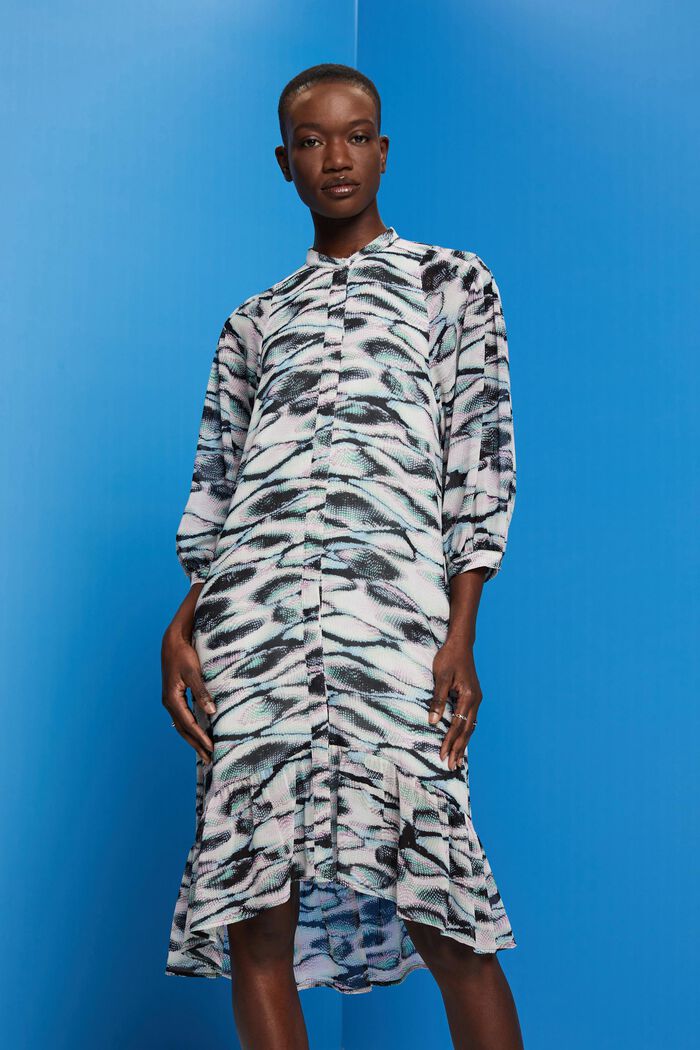 Genanvendte materialer: Midi-kjole af chiffon, EMERALD GREEN, detail image number 0