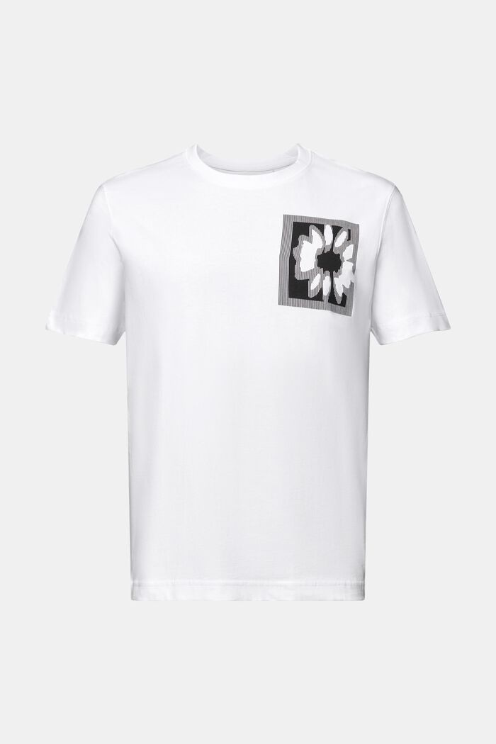 T-shirt med logo og blomsterprint, WHITE, detail image number 6