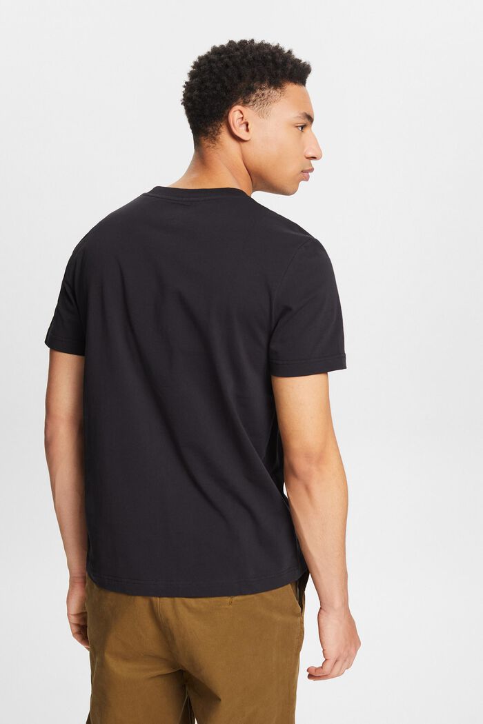 Unisex jersey-T-shirt i økologisk bomuld med print, BLACK, detail image number 2