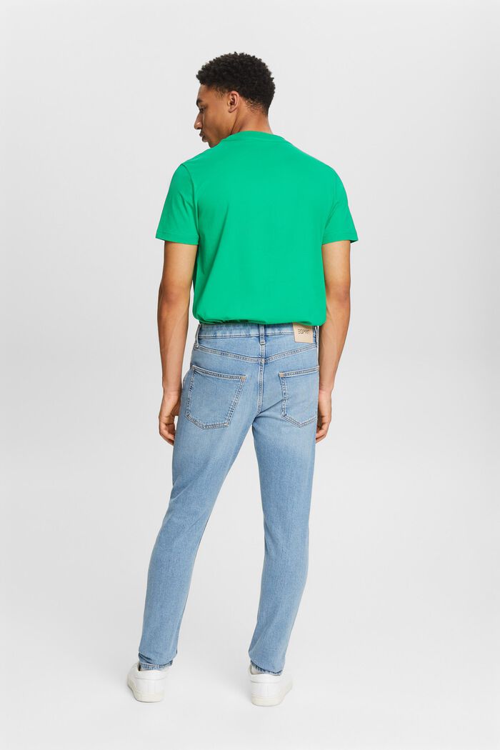 Slim tapered jeans med mellemhøj talje, BLUE LIGHT WASHED, detail image number 2