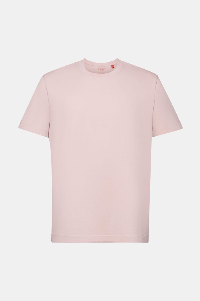 Jersey-T-shirt med rund hals, 100 % bomuld, OLD PINK, detail image number 6