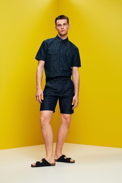 Chino-shorts i denim-look