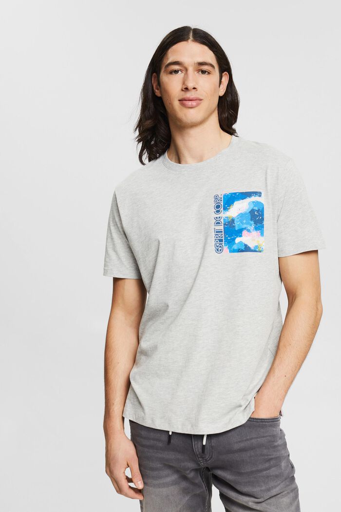 Jersey-T-shirt med print, LIGHT GREY, detail image number 0