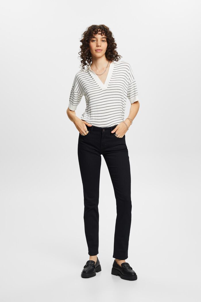 Slim jeans med mellemhøj talje, BLACK RINSE, detail image number 5