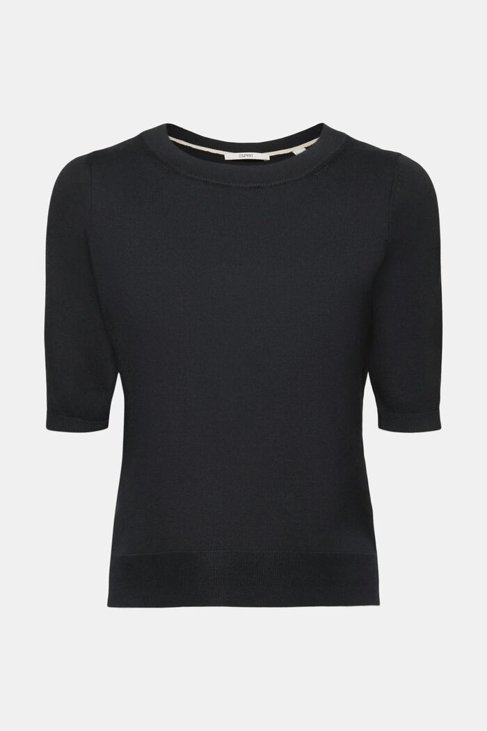 Striksweater med korte ærmer, BLACK, detail image number 7