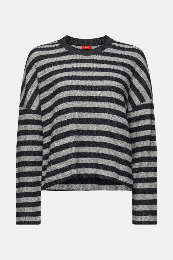 Stribet sweater, BLACK, detail image number 6